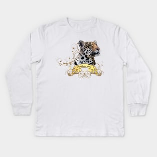 yaguar or yaguareté is a felid carnivore of the Panterinos subfamily and genus Panthera. It is the only one of the five current species of this genus found in America. It is also the largest feline in America and the third in the world. Kids Long Sleeve T-Shirt